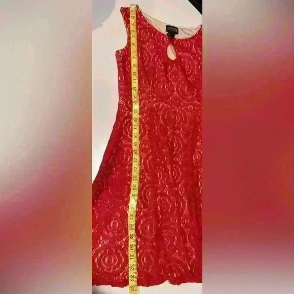 Enfocus Studio Red Sleeveless Dress with Nude Lining Size 6 - Picture 5 of 7
